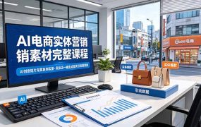 AI电商实体营销素材完整课程，AI创意短片完美复刻实景，实体店一键生成宣传引流短视频