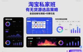 淘宝私家班，有无货源选品策略，高成功率爆款全流程打法，全店动销与淘短+付费引流(更新2026年6月1日)