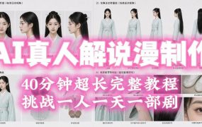 2026年AI真人解说漫剧自动批量化制作教程，40分钟超长完整，自动批量化制作，挑战一人一天一部剧！