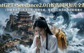 ChatGPT+Seedance2.0白蛇传国风短片全教程｜AI脚本撰写+高清出图+视频生成，零基础打造古风原创影视短片