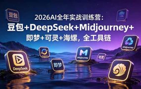 2026AI全年实战训练营：豆包+DeepSeek+Midjourney+即梦+可灵+海螺，全工具链
