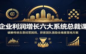 企业利润增长六大系统总裁课：破解传统生意经营困局，获客团队激励全维度落地方案