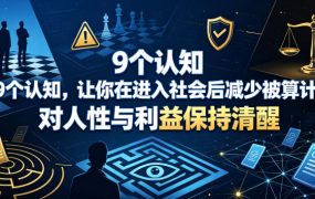 付费文章：9个认知，让你在进入社会后减少被算计，对人性与利益保持清醒