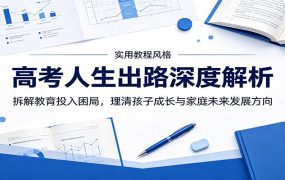 高考人生出路深度解析：拆解教育投入困局，理清孩子成长与家庭未来发展方向