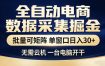 全自动电商数据采集掘金，批量可矩阵单窗口日入30+，无需云机一台电脑开干【揭秘】