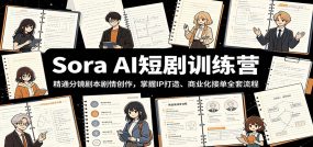 Sora AI短剧训练营：精通分镜剧本剧情创作，掌握IP打造、商业化接单全套流程