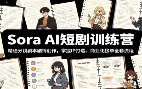 Sora AI短剧训练营:精通分镜剧本剧情创作,掌握IP打造、商业化接单全套流程