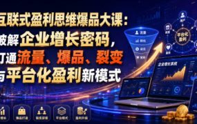 互联式盈利思维爆品大课：破解企业增长密码，打通流量、爆品、裂变与平台化盈利新模式