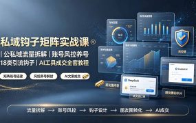 私域钩子矩阵实战课〓公私域流量拆解|账号风控养号|18类引流钩子|AI工具成交全套教程