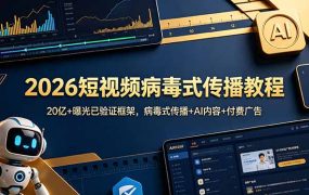 2026短视频病毒式传播教程：20亿+曝光已验证框架，病毒式传播+AI内容+付费广告