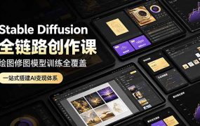 Stable Diffusion全链路创作课,绘图修图模型训练全覆盖,一站式搭建AI变现体系