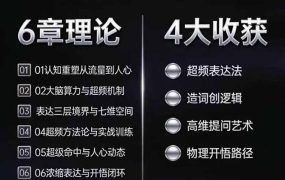 马大个高维表达全套实战课，跳出普通口才教学，大脑超频训练打造原创思想IP体系