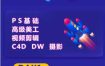 网店美工系统精英班-7月：PS基础×主图设计×海报实战×详情页×首页装修×产品修图×视频剪辑×人像精修。
