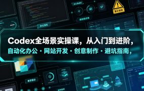 Codex全场景实操课，从入门到进阶，自动化办公・网站开发・创意制作・避坑指南，全流程教学