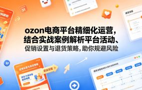 ozon电商平台精细化运营，结合实战案例解析平台活动、促销设置与退货策略，助你规避风险、提升销量