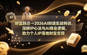 财富跃迁→2026AI财道实战特训,深耕IP心法与AI商业逻辑,助力个人IP落地财富变现