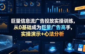 巨量信息流广告投放实操训练，从0基础成为巨量广告高手，实操演示+心法分析