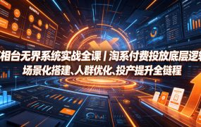 万相台无界系统实战全课｜淘系付费投放底层逻辑、场景化搭建、人群优化、投产提升全链路运营教程