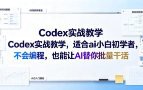 Codex实战教学,适合ai小白初学者,不会编程,也能让AI替你批量干活