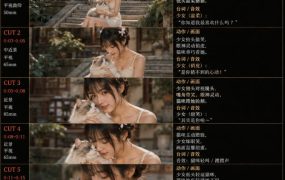 美女和猫故事提示词，人物一致性提示词+故事板