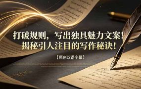 打破规则，写出独具魅力文案！揭秘引人注目的写作秘诀！【原创双语字幕】