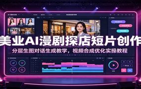 美业AI漫剧探店短片创作：分层生图对话生成教学，视频合成优化实操教程