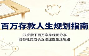 百万存款人生规划指南：27岁攒下百万亲身经历分享，财务社交成长五维理性生活思路