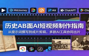 历史AB面AI短视频制作指南：从提示词撰写到成片剪辑，多款AI工具协同出片