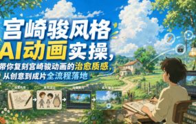 宫崎骏风格AI动画实操,带你复刻宫崎骏动画的治愈质感,从创意到成片全流程落地