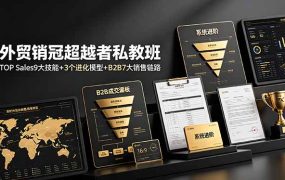外贸销冠超越者私教班：TOP Sales9大技能+3个进化模型+B2B7大销售链路，系统进阶