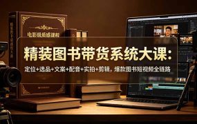 精装图书带货系统大课：定位+选品+文案+配音+实拍+剪辑，爆款图书短视频全链路