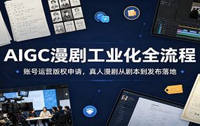 AIGC漫剧工业化全流程：账号运营版权申请，真人漫剧从剧本到发布落地