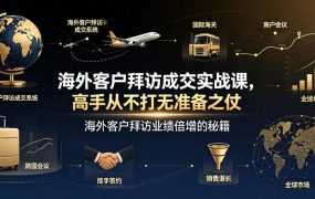 海外客户拜访成交实战课，高手从不打无准备之仗，海外客户拜访业绩倍增的秘籍