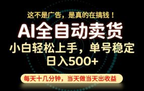 这不是广告,是真的在搞钱!当天做,当天变现,单号日入稳定500+,长期稳定可做!【揭秘】