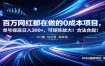 百万网红都在做的0成本项目，单号保底日入300+，可矩阵放大！合法合规！