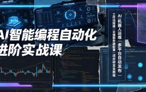 AI智能编程自动化进阶实战课｜AI机器人运维、多平台自动发布、工作流搭建、云端服务器配置与项目研发全教程