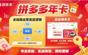 拼多多年卡，拼多多全链路运营底层逻辑，超级爆单术【更新26年6月】