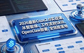 2026最新Coze2.0实战课，从智能体、工作流到Skill、OpenClaw部署，全链路落地
