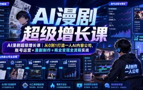 AI漫剧超级增长课｜从0到1打造一人AI内容公司，账号运营+漫剧制作+商业变现全流程实战