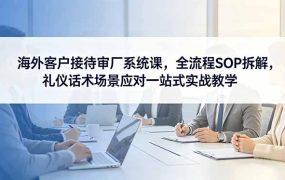 海外客户接待审厂系统课，全流程SOP拆解，礼仪话术场景应对一站式实战教学