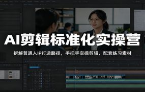 AI剪辑标准化实操营：拆解普通人IP打造路径，手把手实操剪辑，配套练习素材