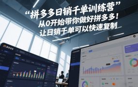 拼多多日销千单训练营，从0开始带你做好拼多多，让日销千单可以快速复制(更新26年6月)