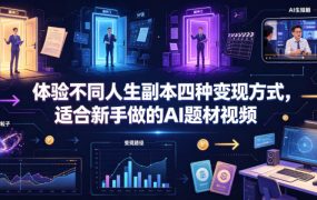 体验不同人生副本四种变现方式,适合新手做的AI题材视频