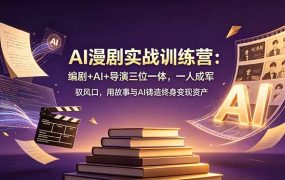 AI漫剧实战训练营：编剧+AI+导演三位一体，一人成军 驭风口，用故事与AI铸造终身变现资产