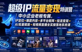 超级IP流量变现特训营｜中小企业老板专属，IP定位+爆款内容+多平台矩阵+投流变现+AI批量赋能+短视频直播全实操落地系统课