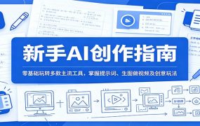 新手AI创作指南：零基础玩转多款主流工具，掌握提示词、生图做视频及创意玩法