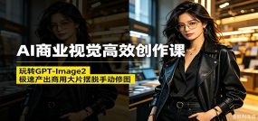 AI商业视觉高效创作课：玩转GPT-Image2，极速产出商用大片摆脱手动修图(更新)