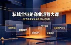 私域全链路商业运营大课,内容打造社群模型成交漏斗,一站式搭建可持续盈利私域体系