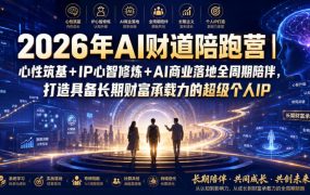 2026年AI财道陪跑营|心性筑基+IP心智修炼+AI商业落地全周期陪伴,打造具备长期财富承载力的超级个人IP