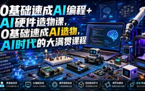 0基础速成AI编程+AI硬件造物课，0基础速成AI造物，AI时代的大满贯课程